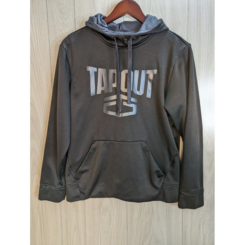 Tapout Mens Hoodie Long Sleeve Black Logo Graphic Size Medium M READ